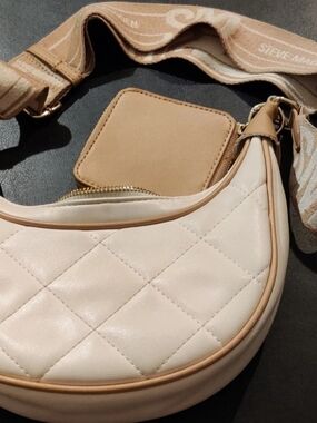 Steve Madden Bandre Quilted Crossbody Bag Guitar Strap Coin Pouch...